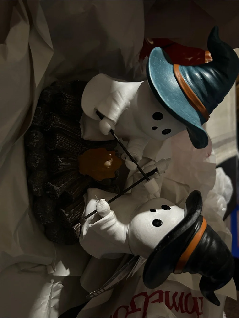 Halloween ghost  White and Blue hats camping